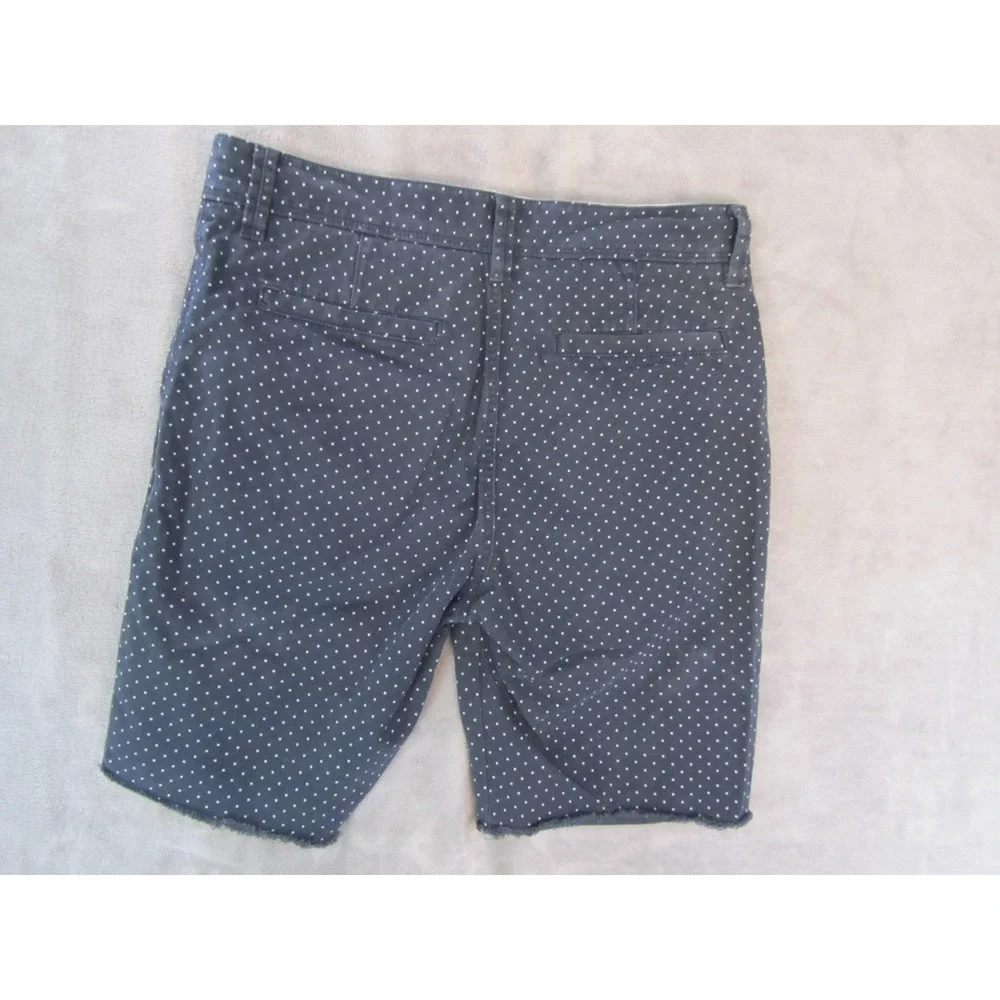 Hawkings McGill Mens Navy Polka Dot Tailored‎ Fit Raw Hem Shorts Size 32